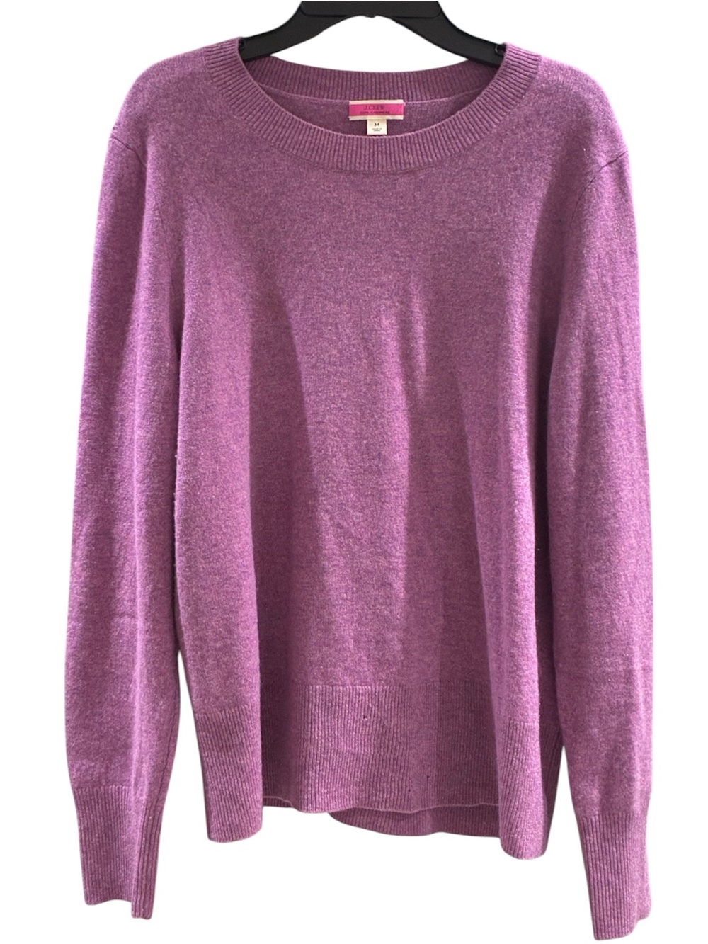 J. Crew 100% Cashmere Ladies' Scoopneck Long Sleeve Sweater in Lavender Purple M